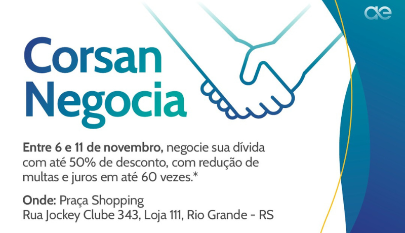 Corsan prorroga atendimentos do programa Corsan Negocia no Praça Rio